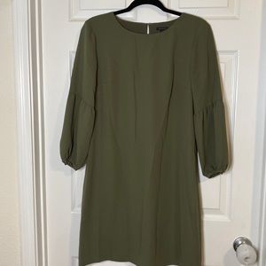 Ann Taylor womens Olive Green bubble sleeve dress